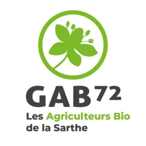 Logo Gab Fleur de sarrasin verte. les agriculteurs bio de la Sarthe